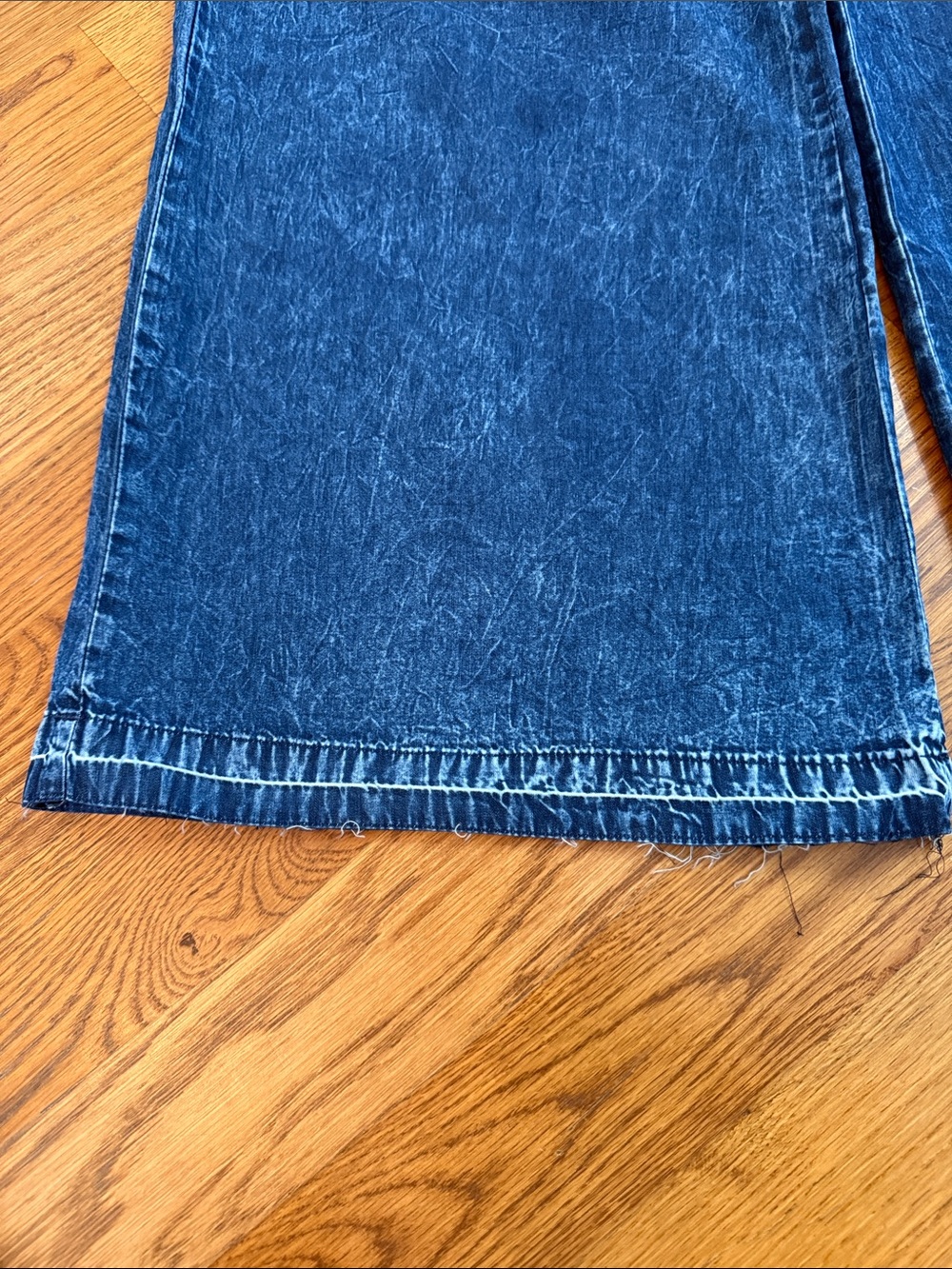 Angie Acid Wash Denim Flare Leg Overalls Jumpsuit NWT M - Picture 9 of 13